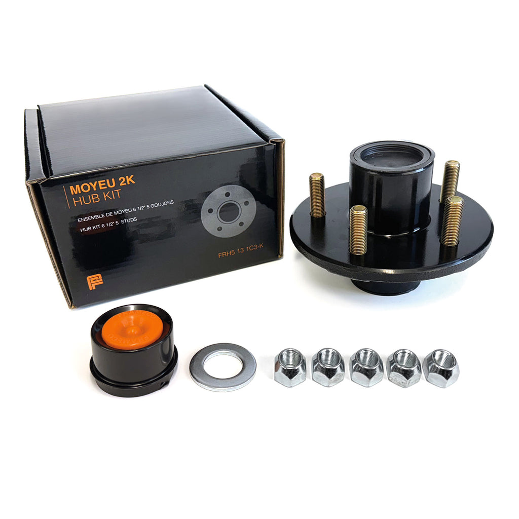 Moyeu 5 goujons 1/2" B.C. 4,5" 2K cône 1" assemblé et graissé complet (en boîte) FRAMECO - RecreaShop