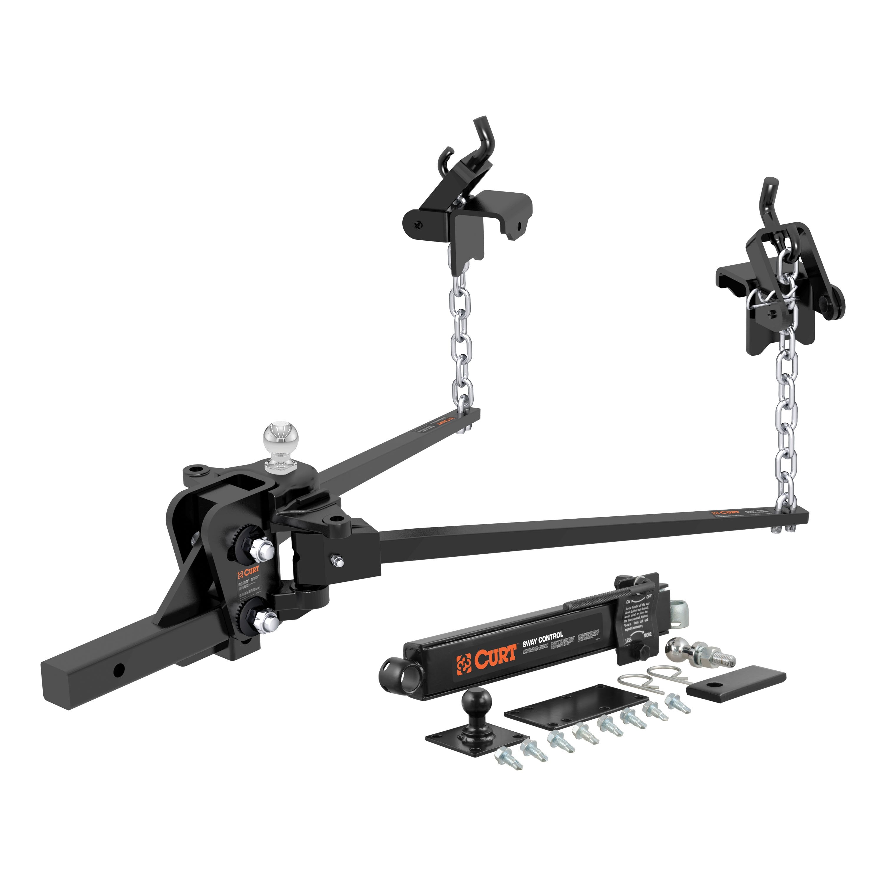 Short Trunnion Bar Weight Distribution Hitch with Sway Control (10-15K, 28-3/8") - Récréashop