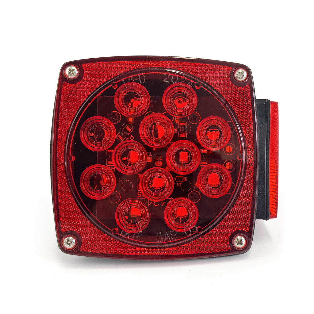 Lumière de position LED droite 4 1/2" x 4 1/2" x 2 1/2" rouge 14 diodes (pour 10330L) - RecreaShop