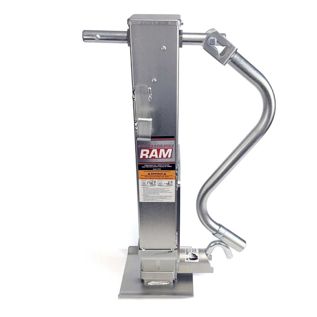 Vérin ajustable 12K 12 1/2" zinc poignée de côté avec base renforcie et plaque de fixation RAM - RecreaShop