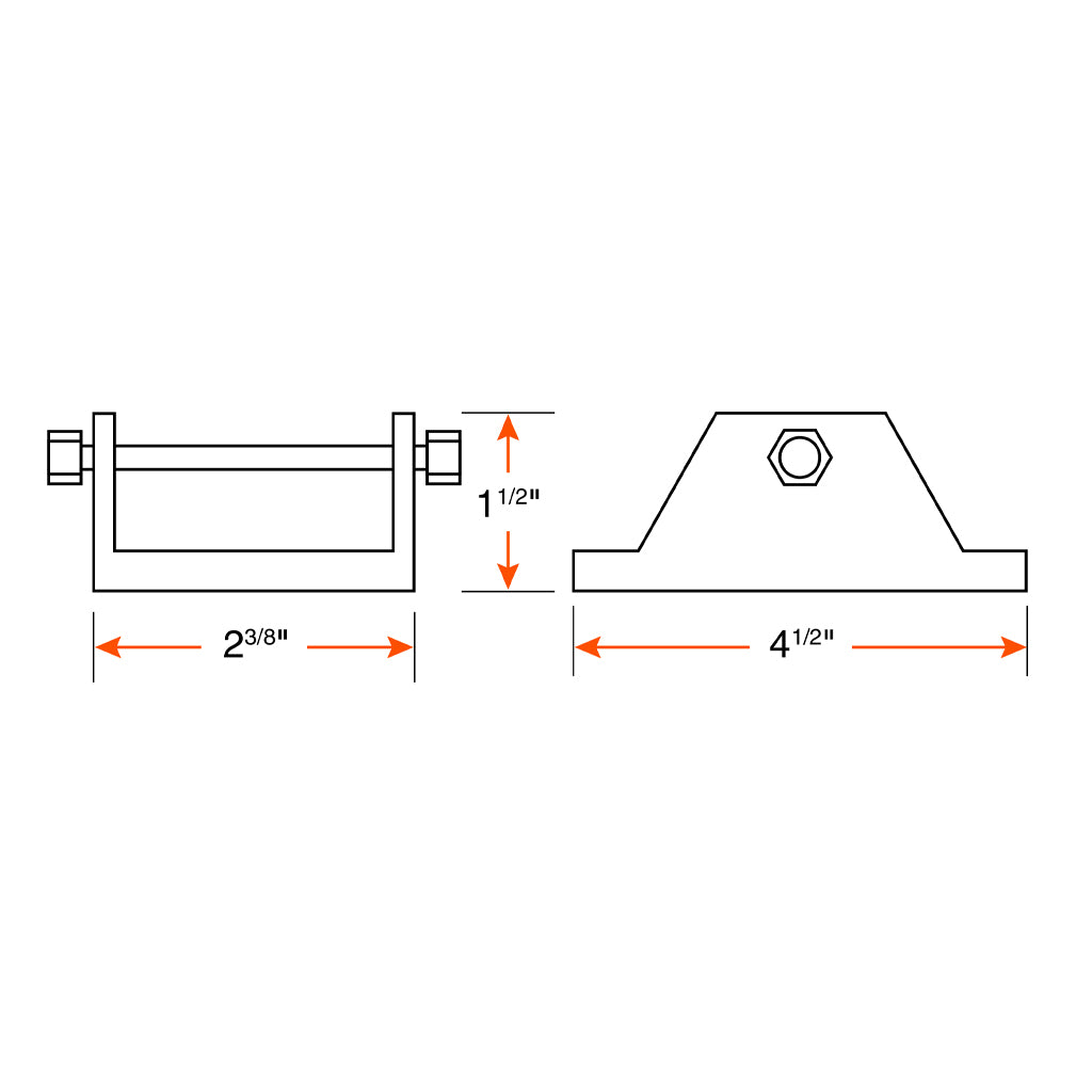 Pied de vérin 2" 2K à boulonner SMARTOW - RecreaShop