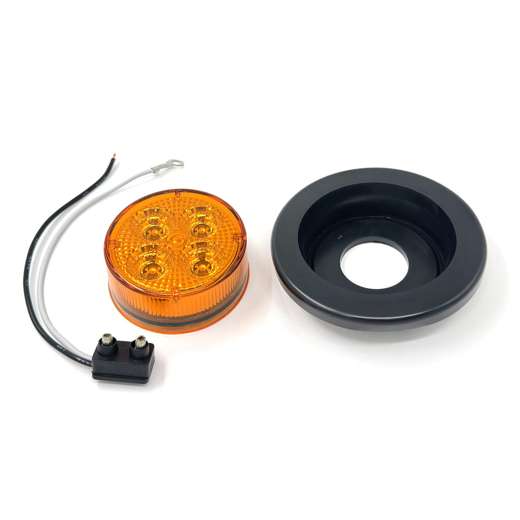 Lumière de gabarit LED 2 1/2" ambre 4 diodes avec réflecteur - RecreaShop