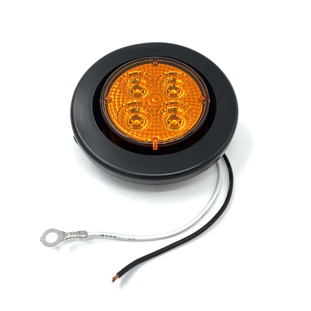 Lumière de gabarit LED 2 1/2" ambre 4 diodes avec réflecteur - RecreaShop