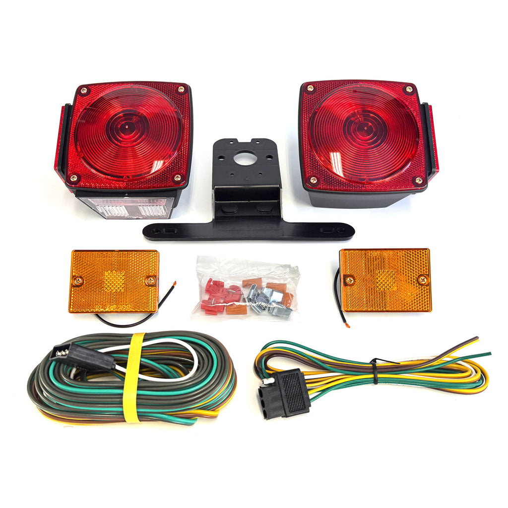 Ensemble de lumières inc. 4 1/2" x 4 1/2" rouges avec fil 20' - RecreaShop