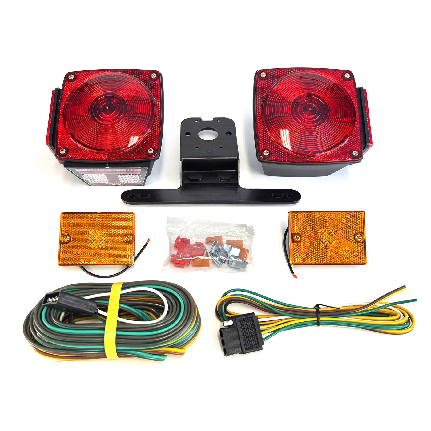 Ensemble de lumières inc. 4 1/2" x 4 1/2" rouges avec fil 25' - RecreaShop