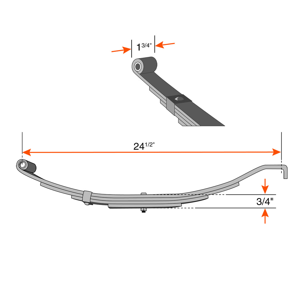 Ressort à glissière 3L 800 lbs 24 1/2" x 1 3/4" UNA-009 - RecreaShop