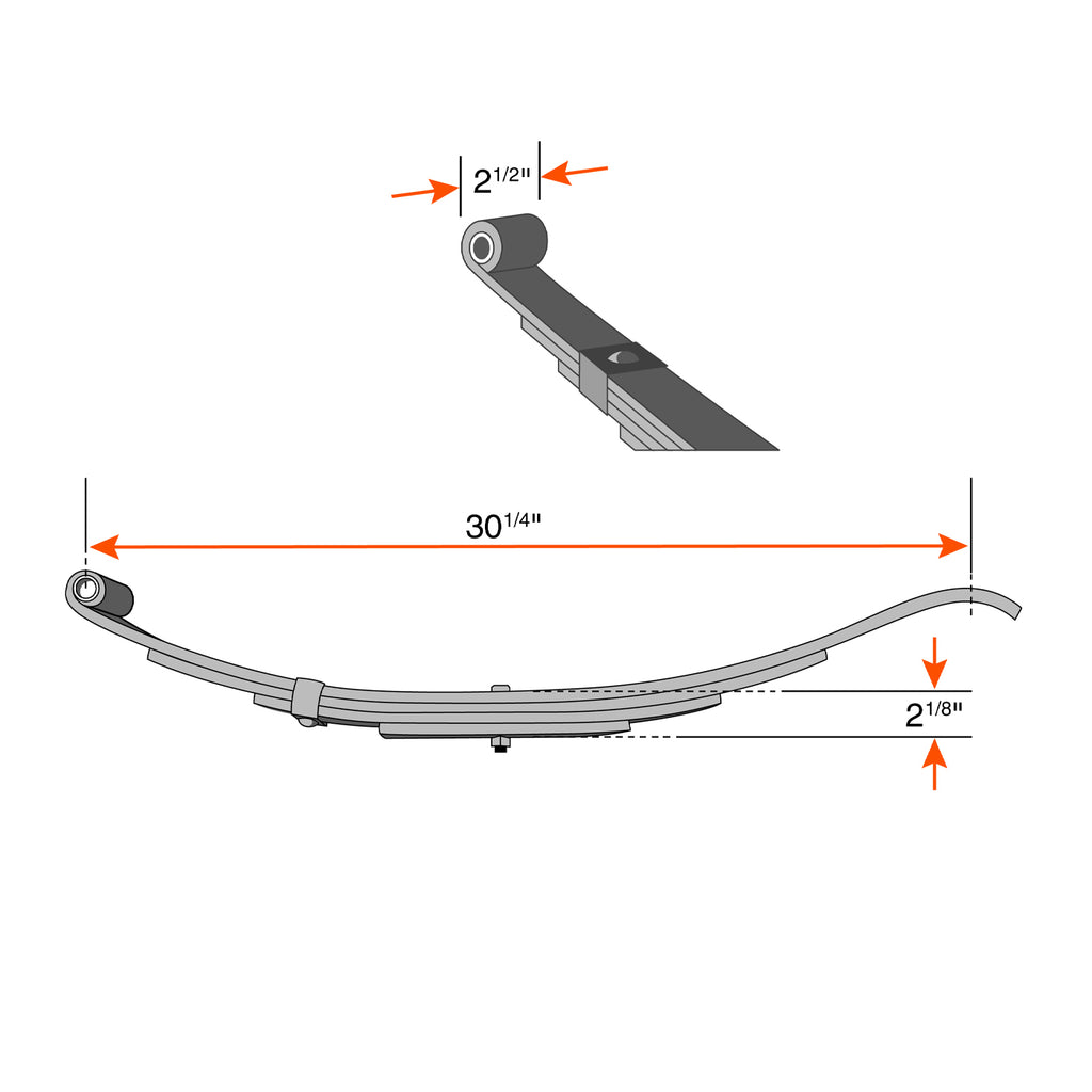 Ressort à glissière 5L 5000 lbs 30 1/4" x 2 1/2" UNA-298 - RecreaShop