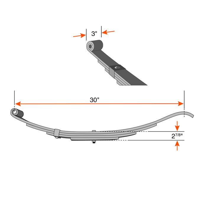 Ensemble de ressorts 15K HD à glissière 7L 30" x 3" pour tube 5" avec quinc. - RecreaShop