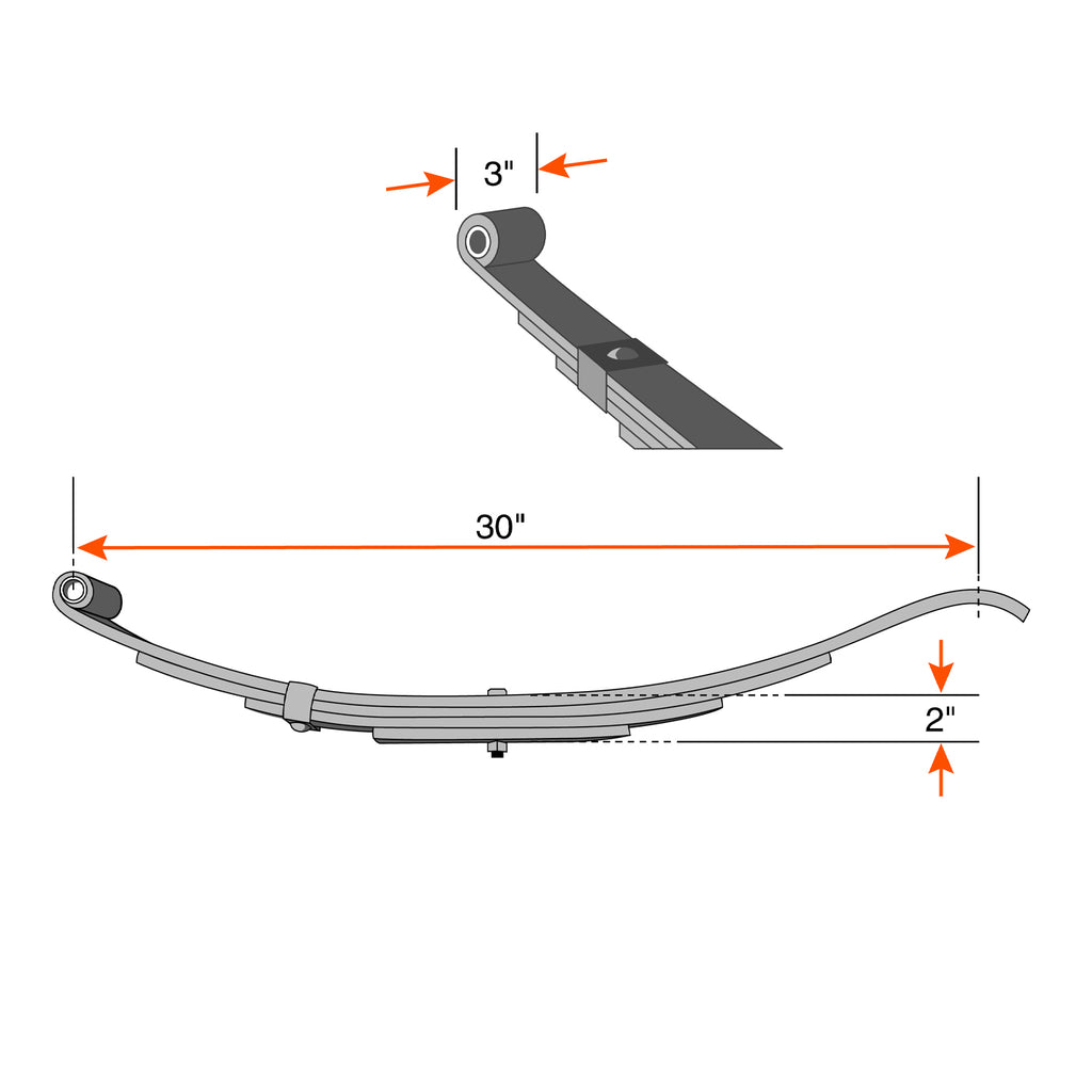Ensemble de ressorts 10K HD à glissière 5L 30" x 3" pour tube 5" avec quinc. - RecreaShop