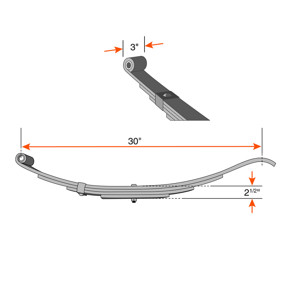 Ressort à glissière 6L 6000 lbs 30" x 3" UNA-269 - RecreaShop