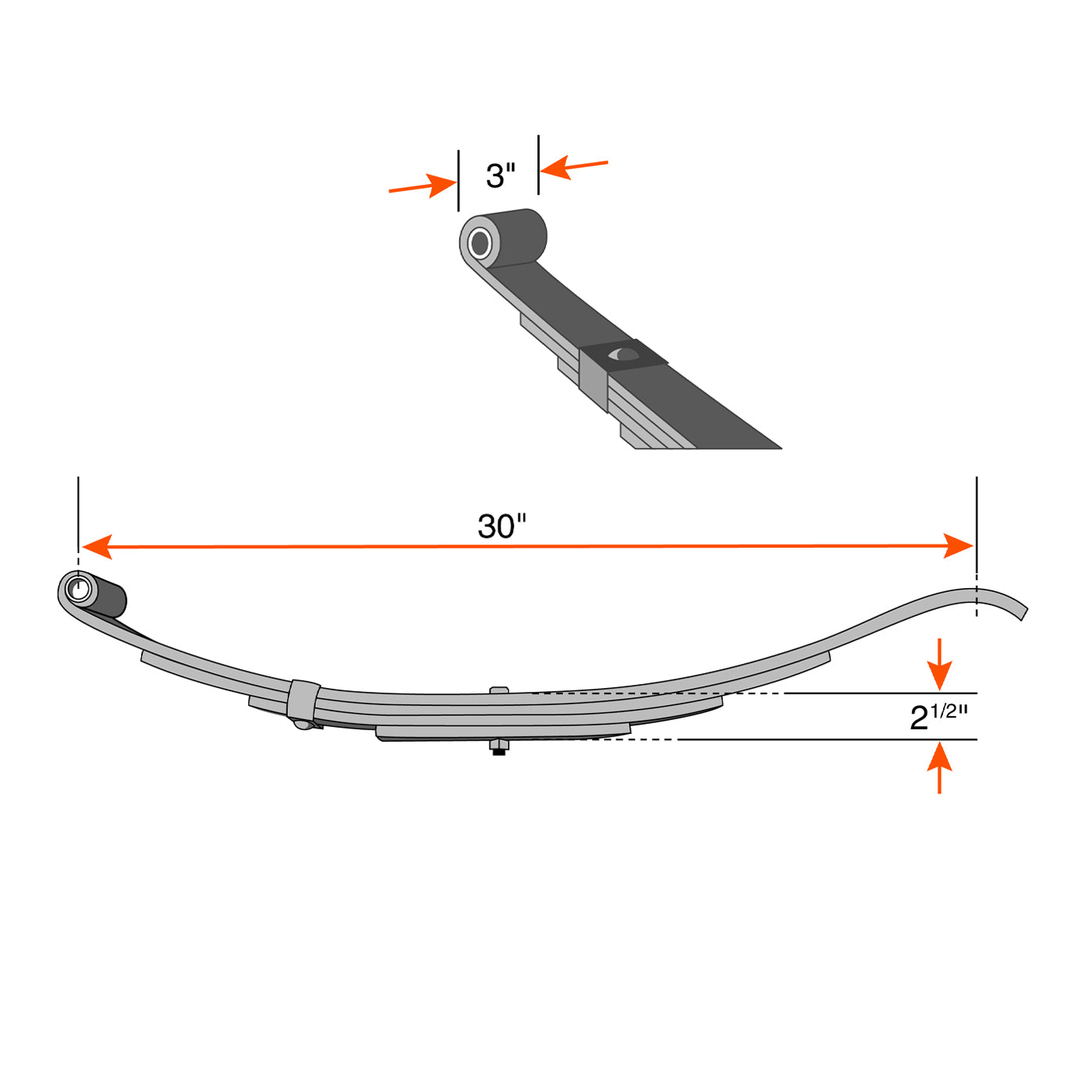 Ensemble de ressorts 12K HD à glissière 6L 30" x 3" pour tube 5" avec quinc. - RecreaShop