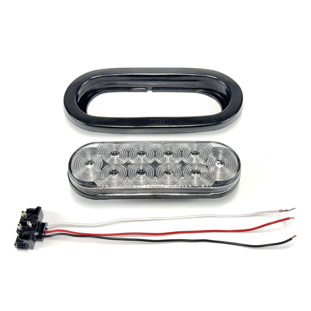 Lumière de position LED 6 1/2" x 2 1/4" claire 10 diodes rouges - RecreaShop