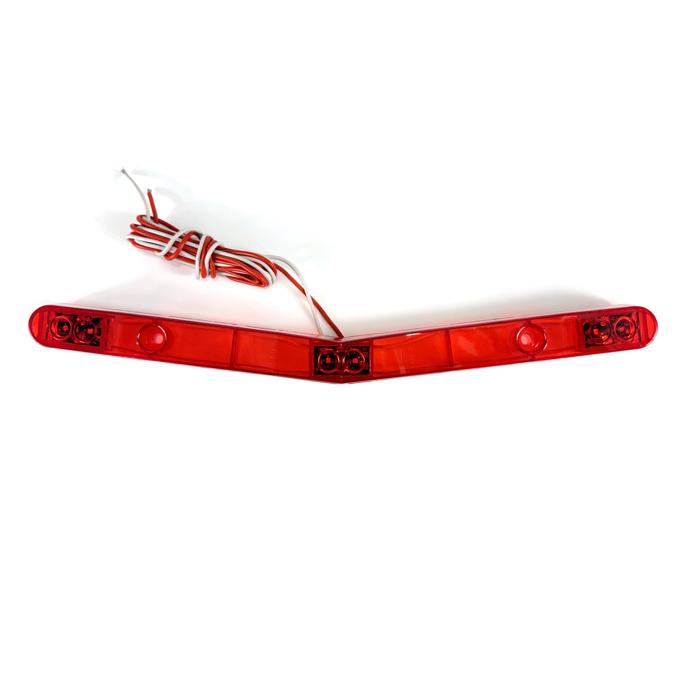 Barre de lumières LED 14 1/8" x 1 3/8" x 1" rouge pour bateau (barre en V) - RecreaShop