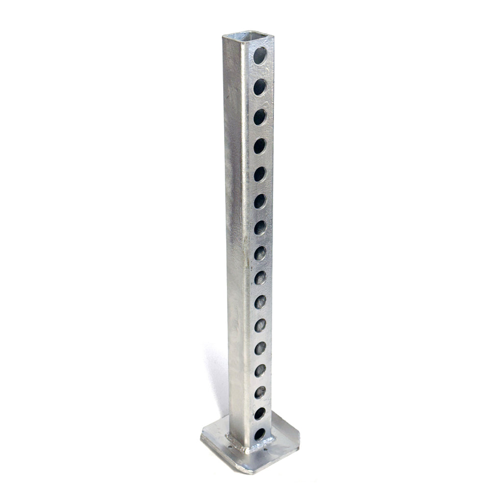 Pied stabilisateur 24" tube carré galvanisé 2" base 5" x 5" - RecreaShop