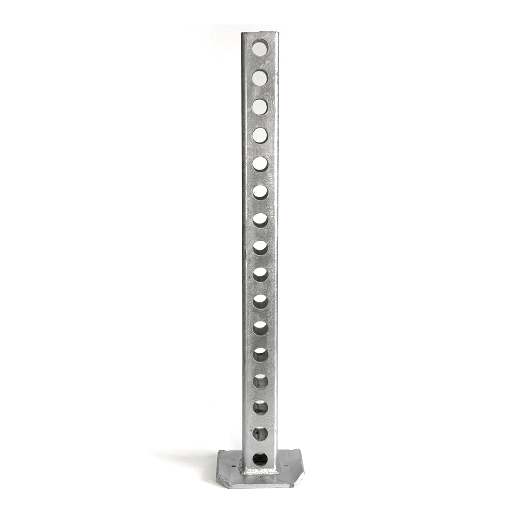 Pied stabilisateur 24" tube carré galvanisé 2" base 5" x 5" - RecreaShop