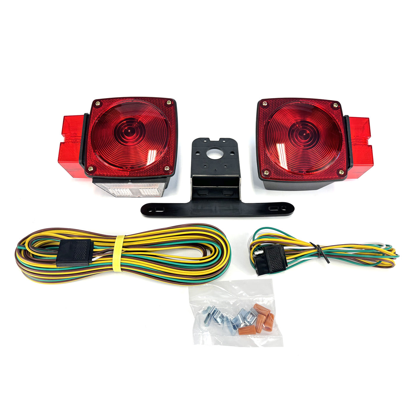 Ensemble de lumières inc. 4 1/2" x 4 1/2" rouges avec fil 25' (large) - RecreaShop