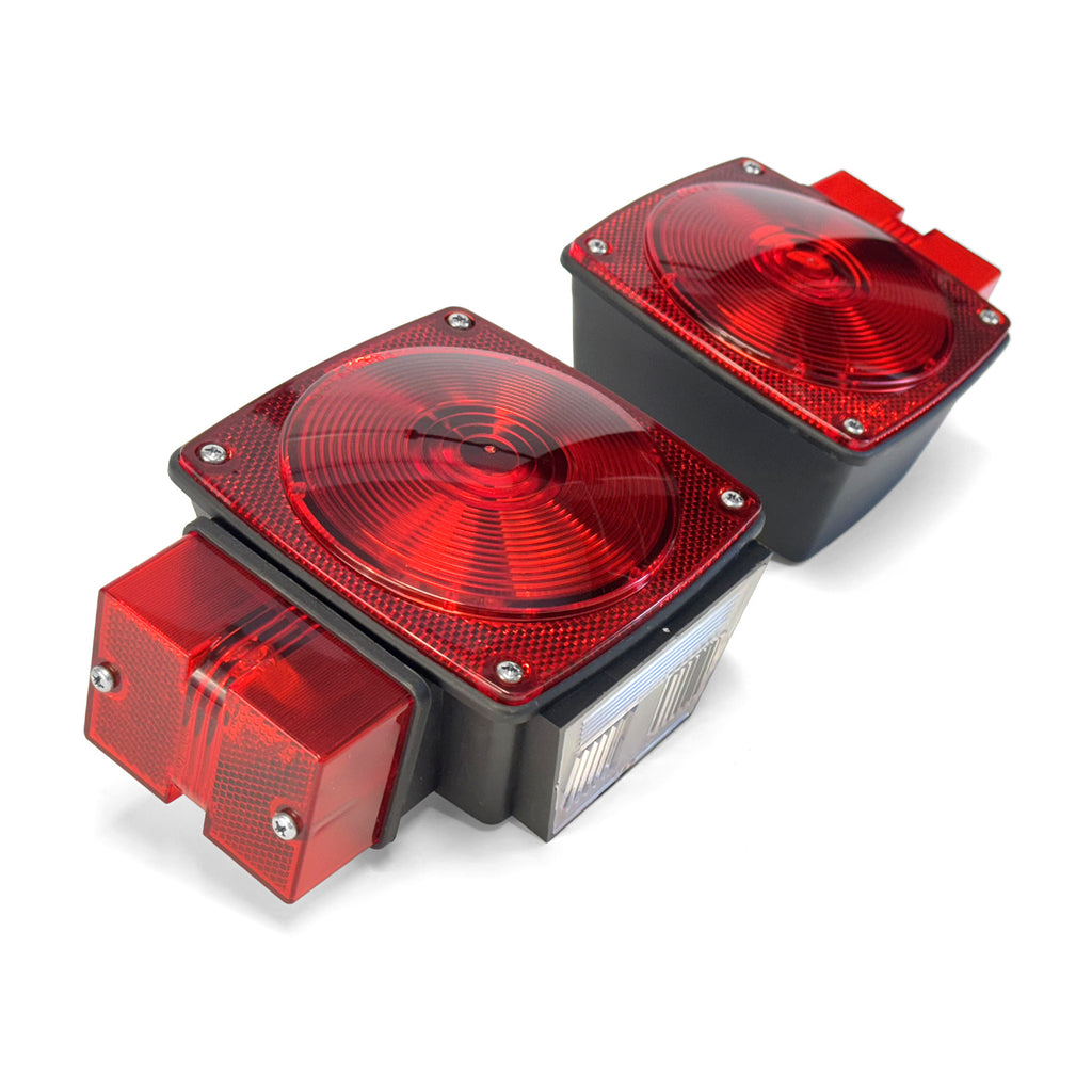 Ensemble de lumières inc. 4 1/2" x 4 1/2" rouges avec fil 25' (large) - RecreaShop