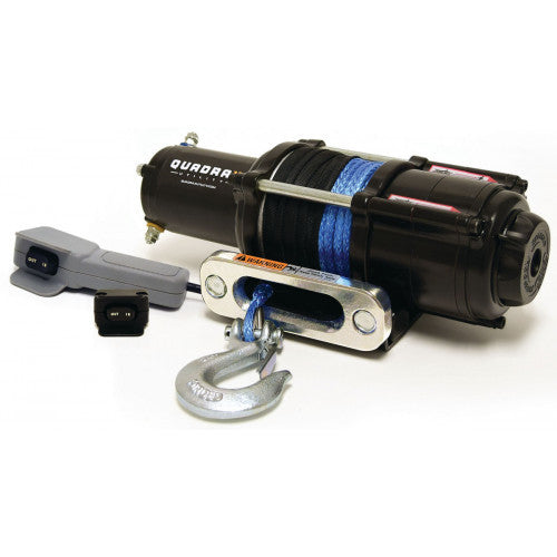 Treuil VTT Quadrax 3600lbs avec télécommande avec fil et câble synthétique - Récréashop
