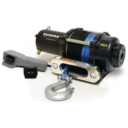 Treuil VTT Quadrax 2600lbs avec télécommande avec fil et câble synthétique - Récréashop