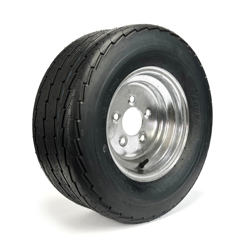 Pneu 20.5" x 8" x 10" 10 plis LRE 1535 lbs Hakuba et jante 10" 5 trous galvanisée - RecreaShop
