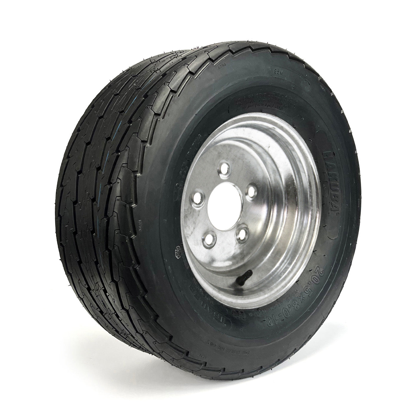 Pneu 20.5" x 8" x 10" 10 plis LRE 1535 lbs Hakuba et jante 10" 5 trous galvanisée - RecreaShop