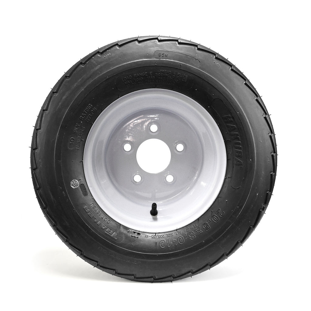 Pneu 20.5" x 8" x 10" 10 plis LRE 1535 lbs Hakuba et jante 10" 5 trous blanche - RecreaShop