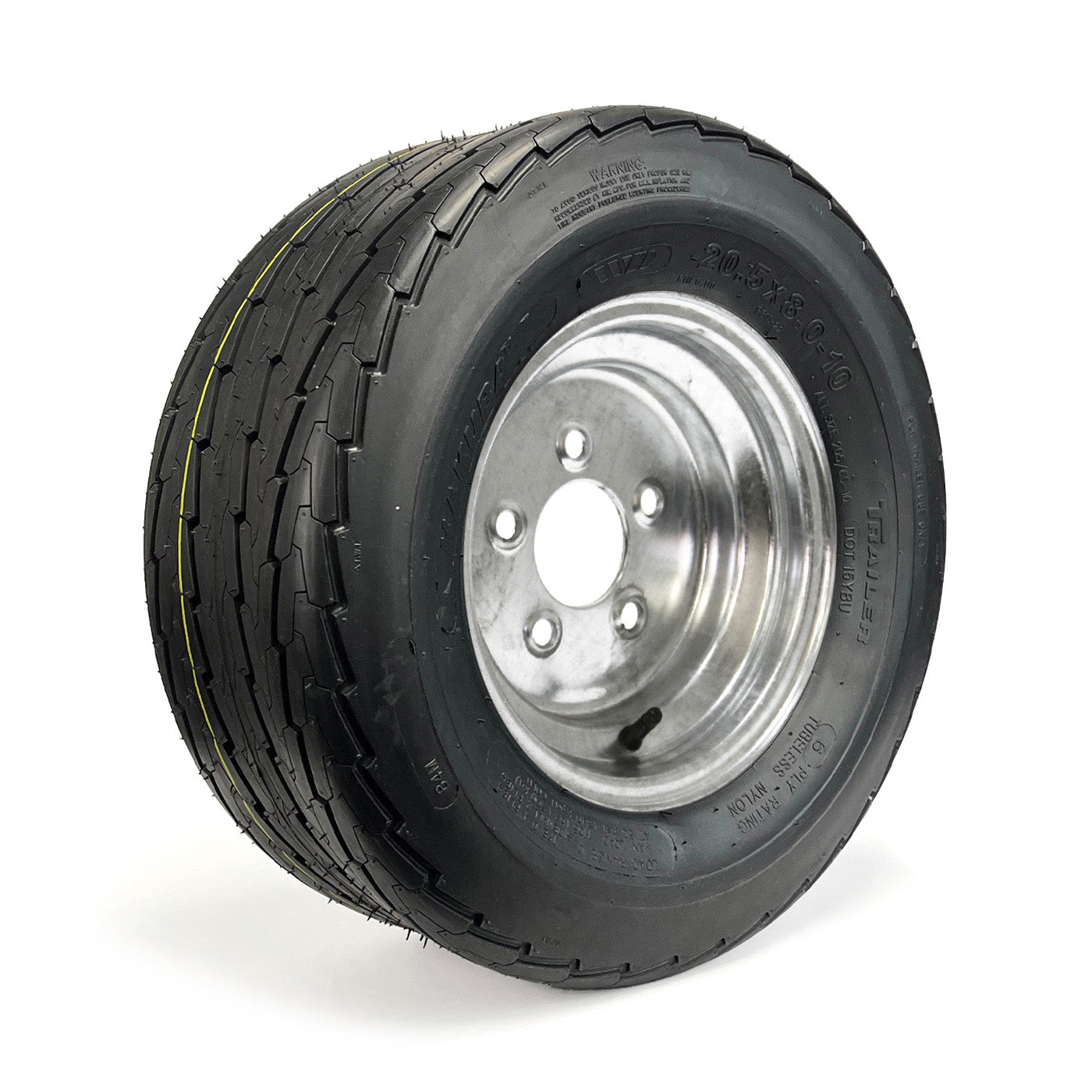 Pneu 20.5" x 8" x 10" 6 plis LRC 1105 lbs Hakuba et jante 10" 5 trous galvanisée - RecreaShop