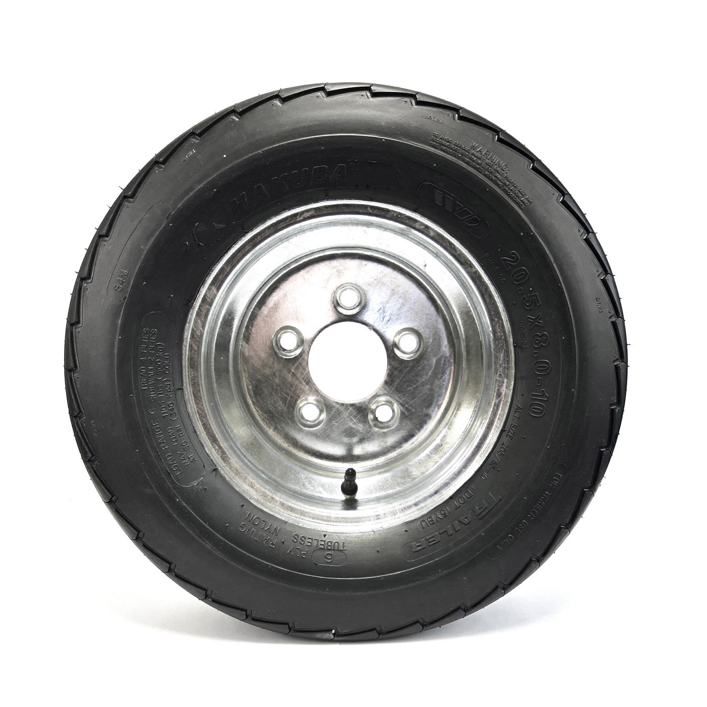 Pneu 20.5" x 8" x 10" 6 plis LRC 1105 lbs Hakuba et jante 10" 5 trous galvanisée - RecreaShop