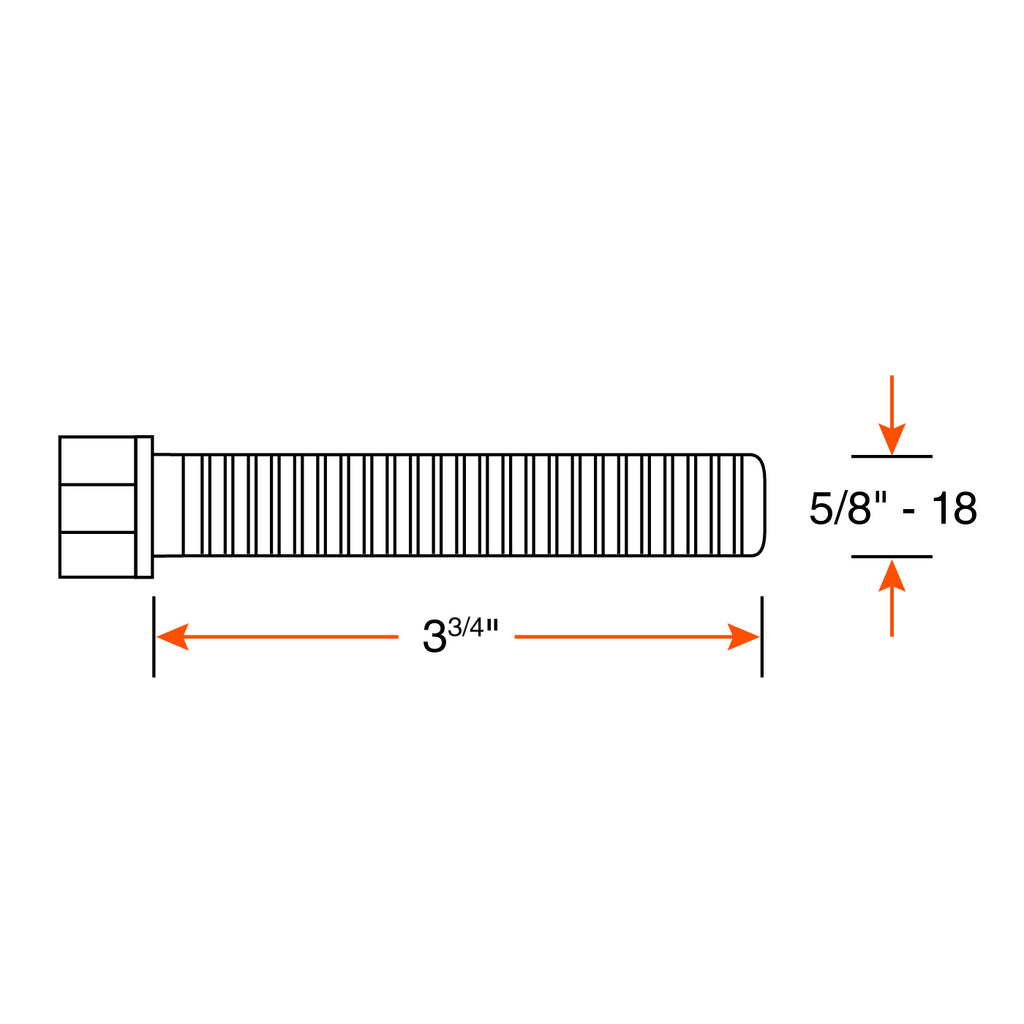 Boulon 5/8"-18 x 3 3/4" NF zinc - RecreaShop