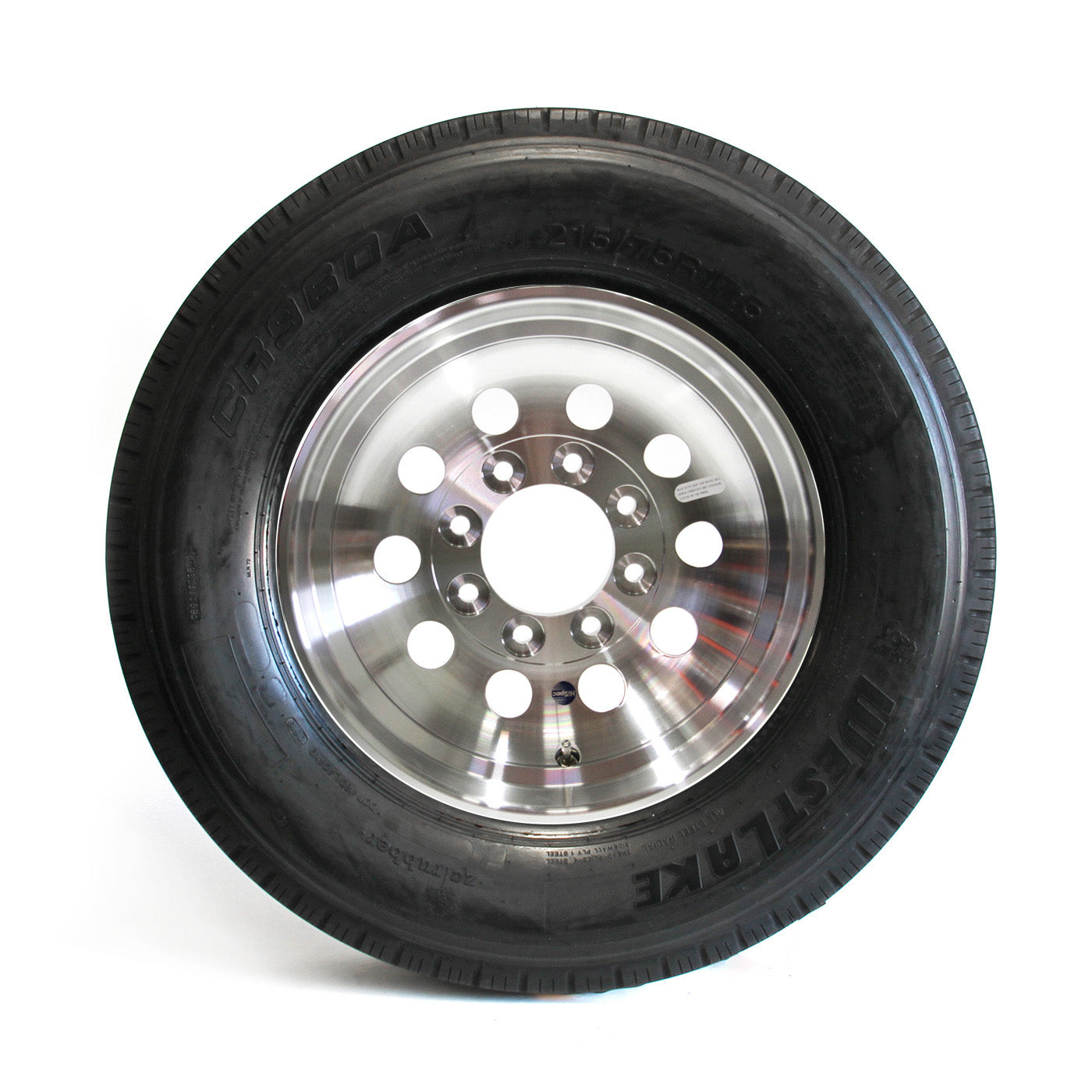 Pneu radial 215/75R175 16 plis LRH 4805 lbs Westlake et jante 17 1/2" 8 trous modulaire aluminium (cap et écrous non-incl.) - RecreaShop