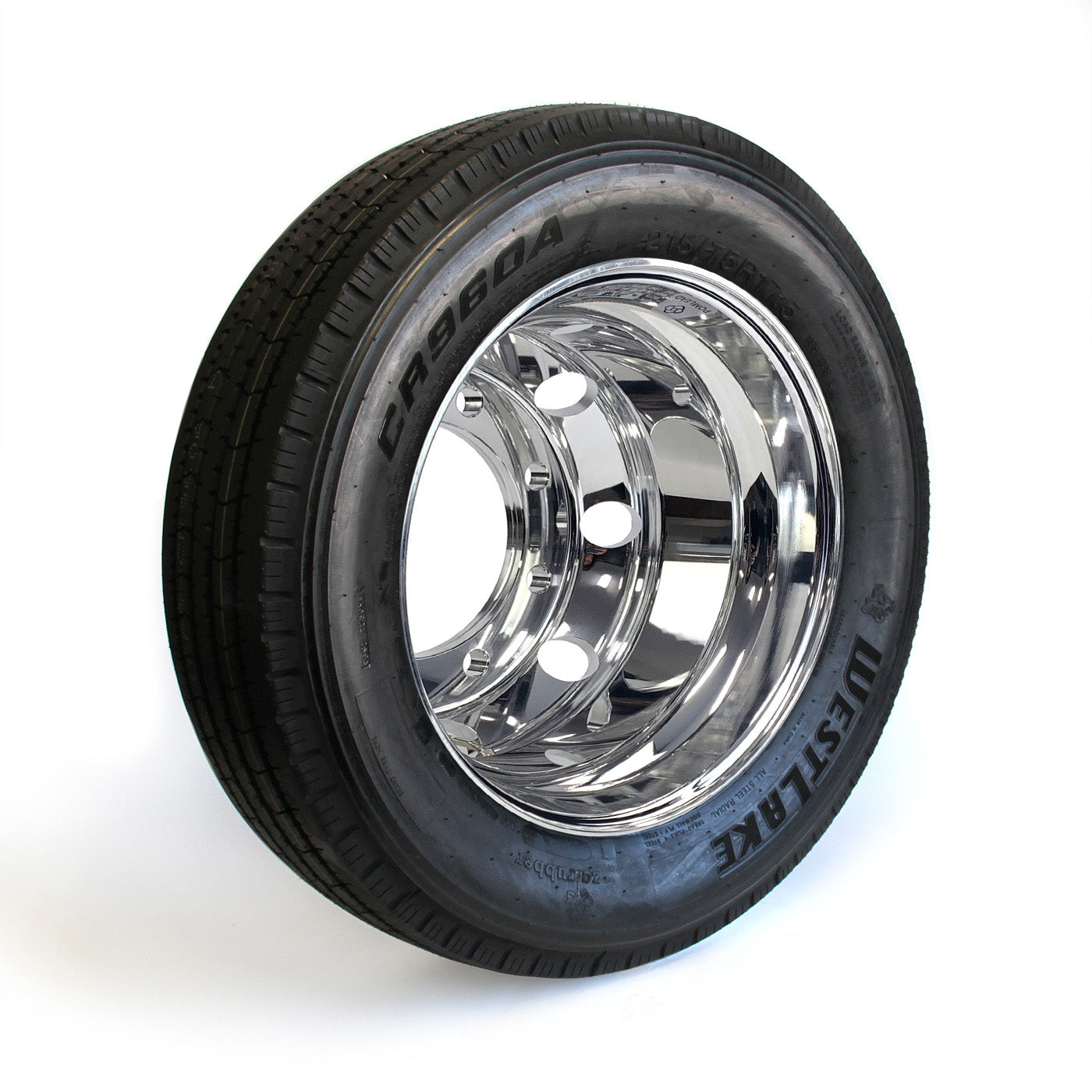 Pneu radial 215/75R175 16 plis LRH 4805 lbs Westlake et jante 17 1/2" 8 trous double aluminium - RecreaShop