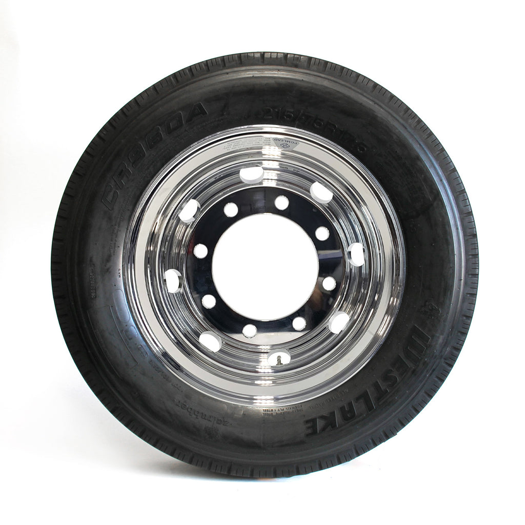 Pneu radial 215/75R175 16 plis LRH 4805 lbs Westlake et jante 17 1/2" 8 trous double aluminium - RecreaShop