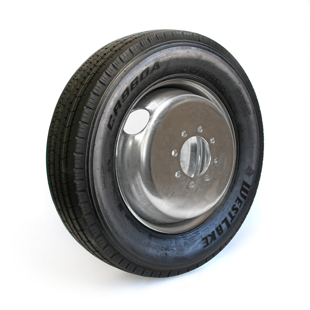 Pneu radial 215/75R175 16 plis LRH 4805 lbs Westlake et jante 17 1/2" 8 trous B.C. 6,5" double galvanisée - RecreaShop