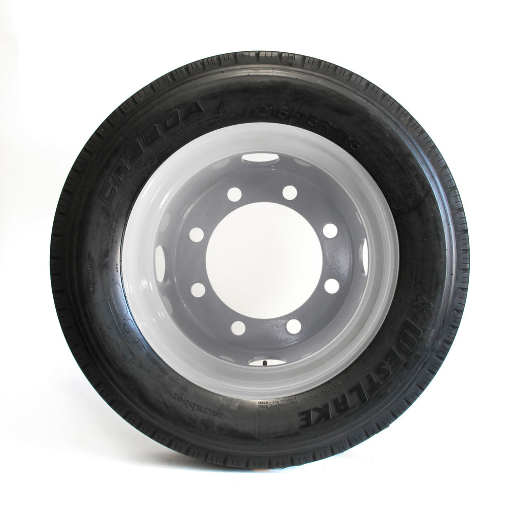 Pneu radial 215/75R175 16 plis LRH 4805 lbs Westlake et jante 17 1/2" 8 trous double blanche - RecreaShop