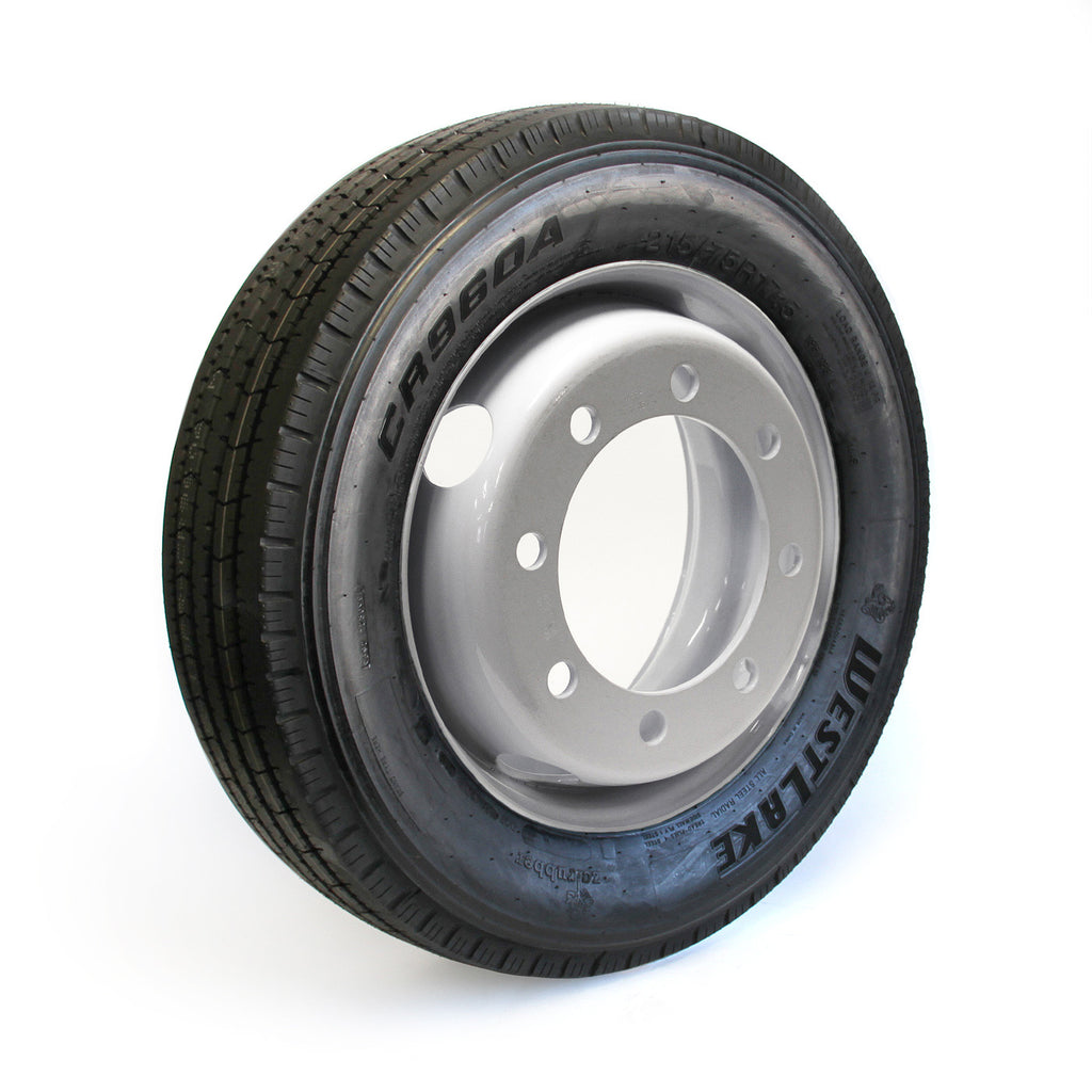 Pneu radial 215/75R175 16 plis LRH 4805 lbs Westlake et jante 17 1/2" 8 trous double blanche - RecreaShop