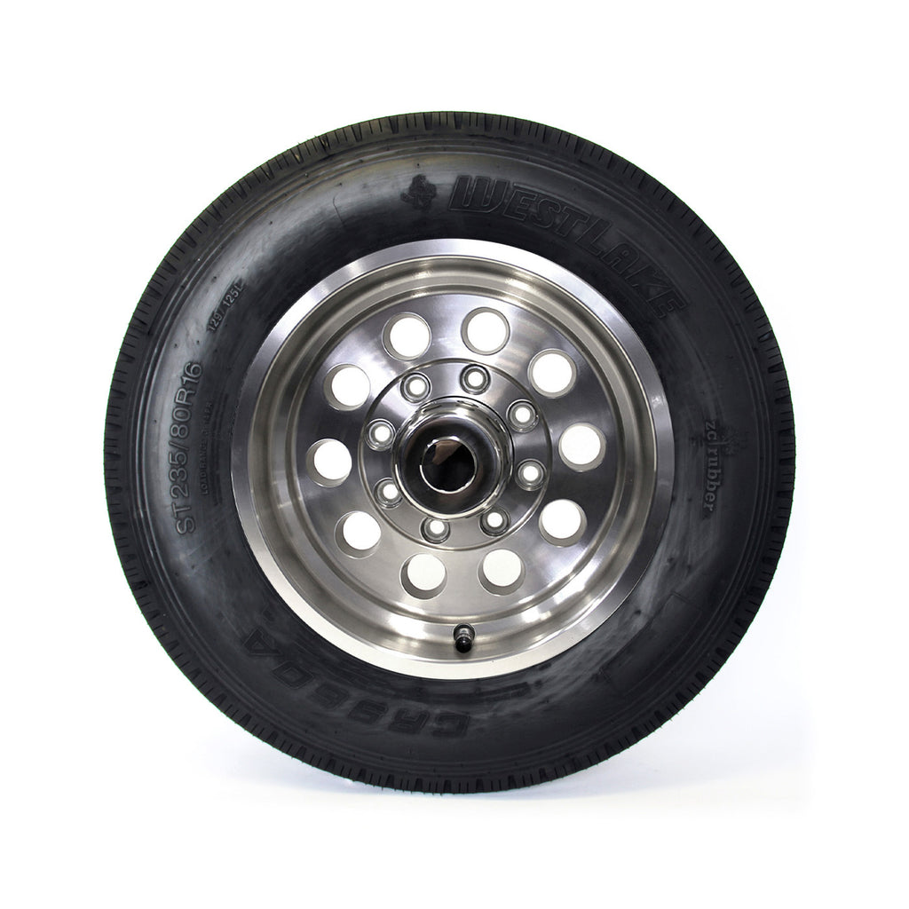 Pneu radial 235/80R16 14 plis LRG 4080 lbs Westlake et jante 16" 8 trous modulaire aluminium - RecreaShop