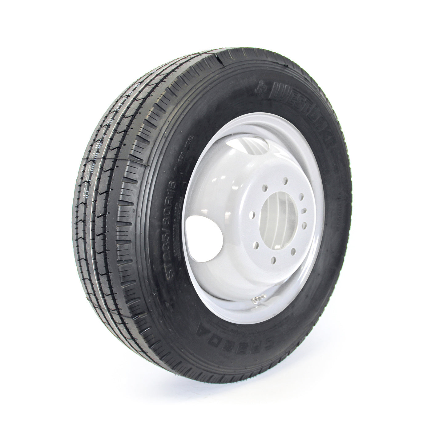 Pneu radial 235/80R16 14 plis LRG 4080 lbs Westlake et jante 16" 8 trous blanche - RecreaShop