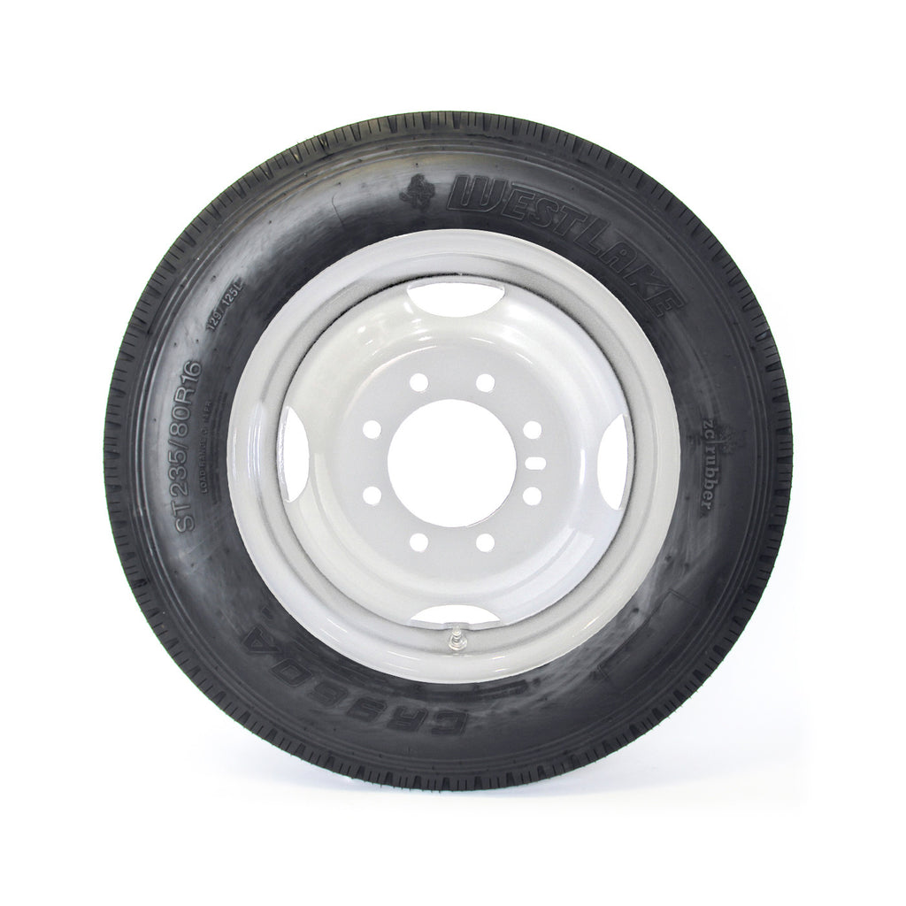Pneu radial 235/80R16 14 plis LRG 4080 lbs Westlake et jante 16" 8 trous blanche - RecreaShop