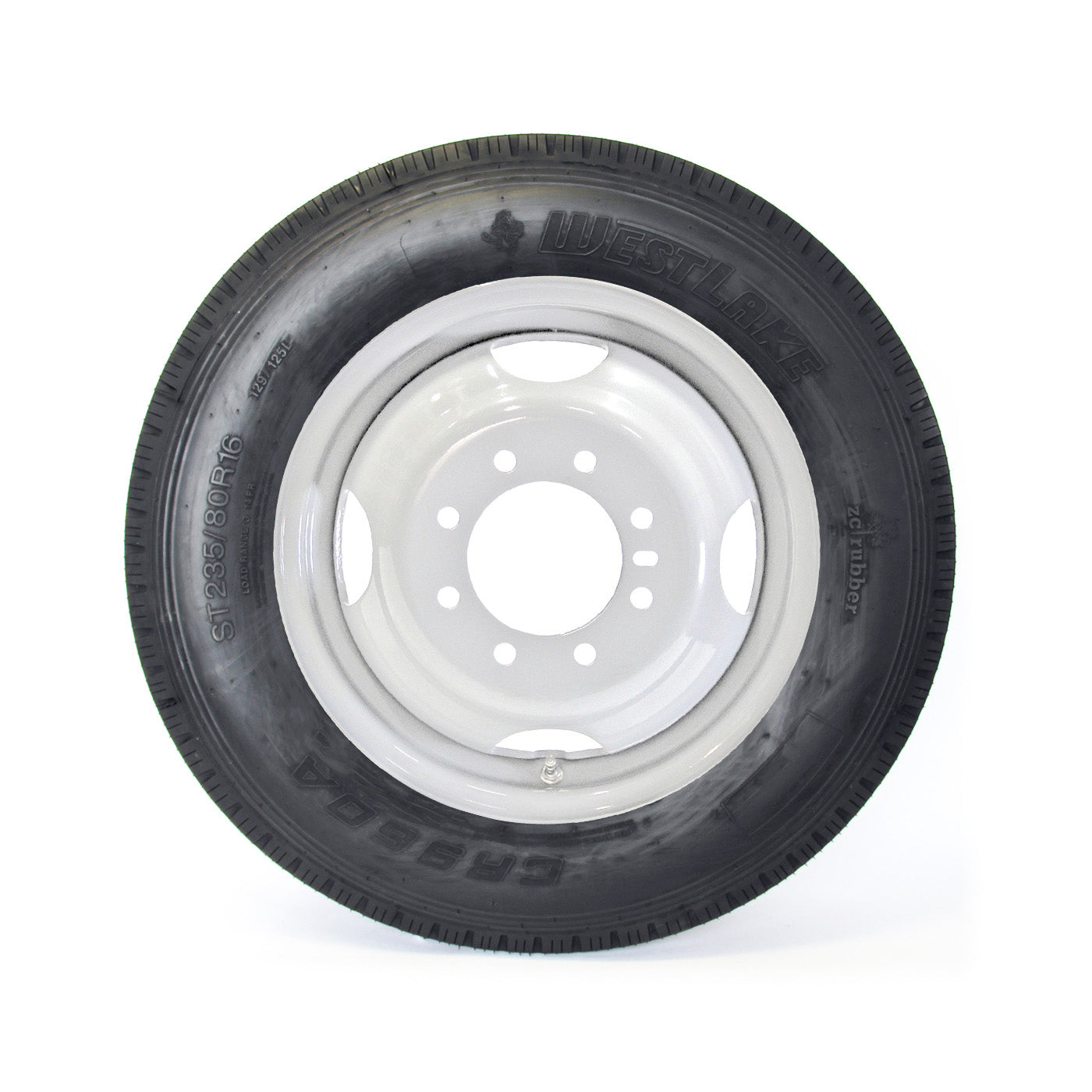 Pneu radial 235/80R16 14 plis LRG 4080 lbs Westlake et jante 16" 8 trous blanche - RecreaShop