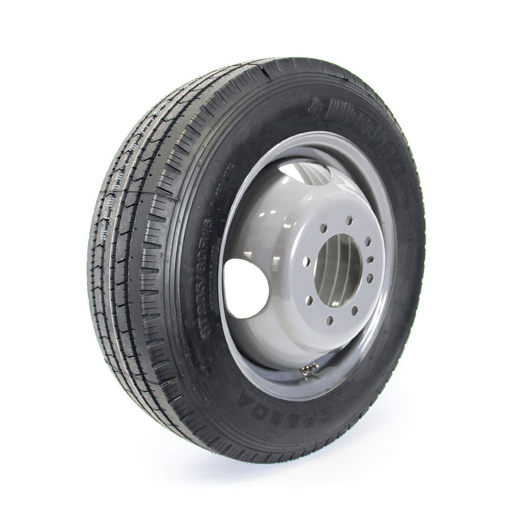 Pneu radial 235/80R16 14 plis LRG 4080 lbs Westlake et jante 16" 8 trous double grise - RecreaShop