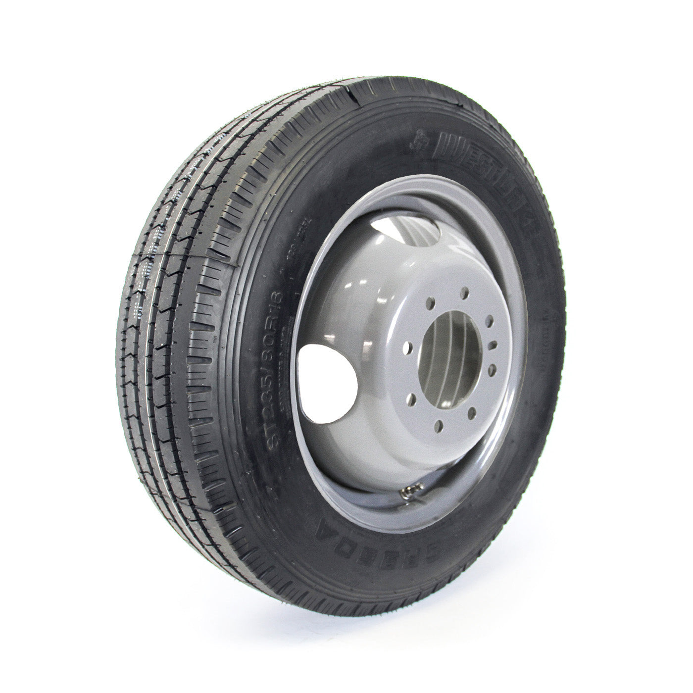Pneu radial 235/80R16 14 plis LRG 4080 lbs Westlake et jante 16" 8 trous double grise - RecreaShop