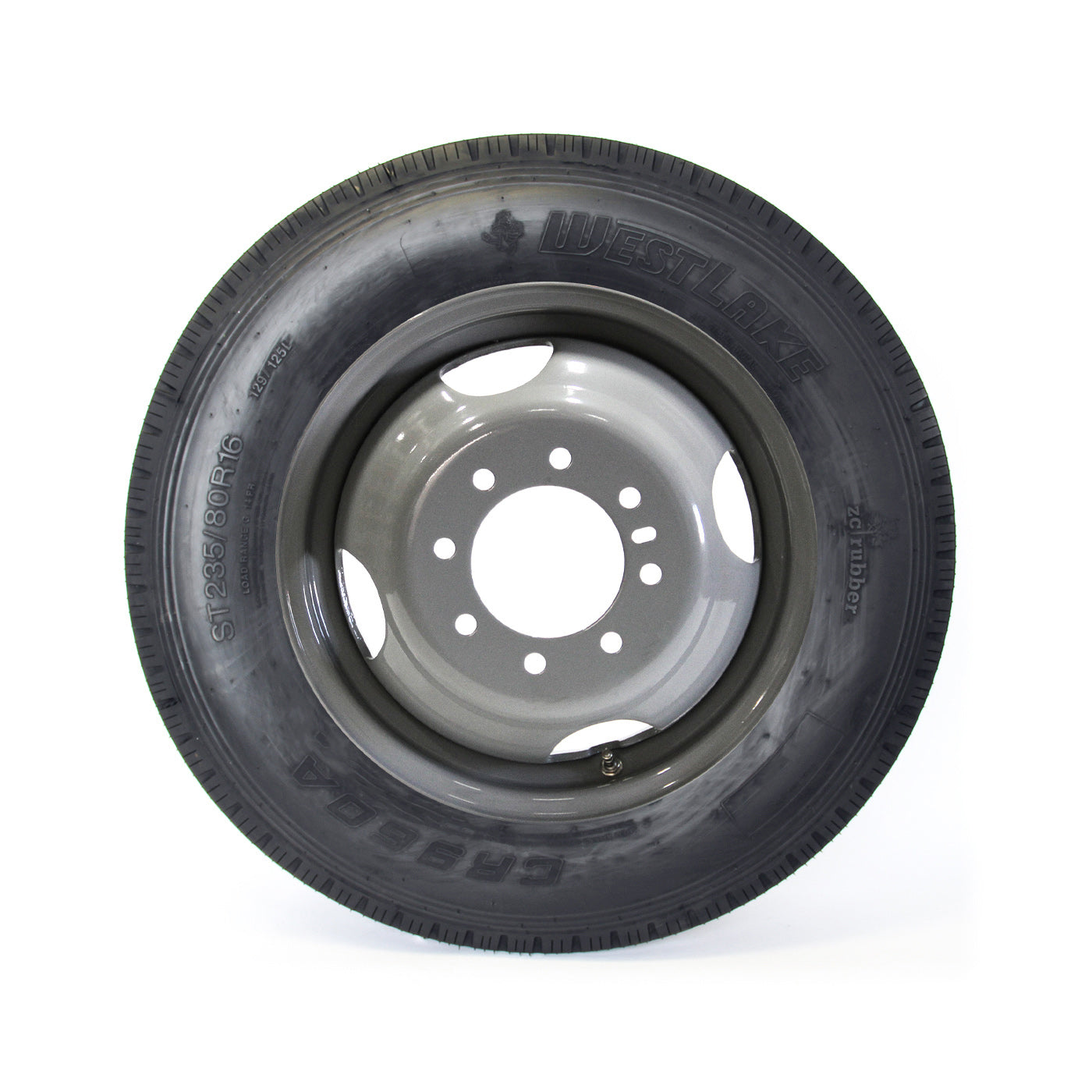 Pneu radial 235/80R16 14 plis LRG 4080 lbs Westlake et jante 16" 8 trous double grise - RecreaShop