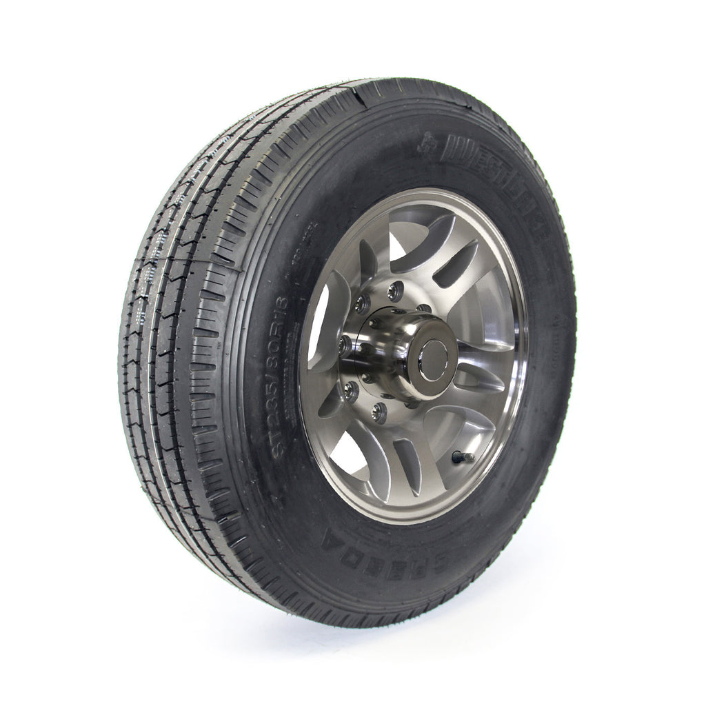 Pneu radial 235/80R16 14 plis LRG 4080 lbs Westlake et jante 16" 8 trous aluminium modèle-S5 - RecreaShop