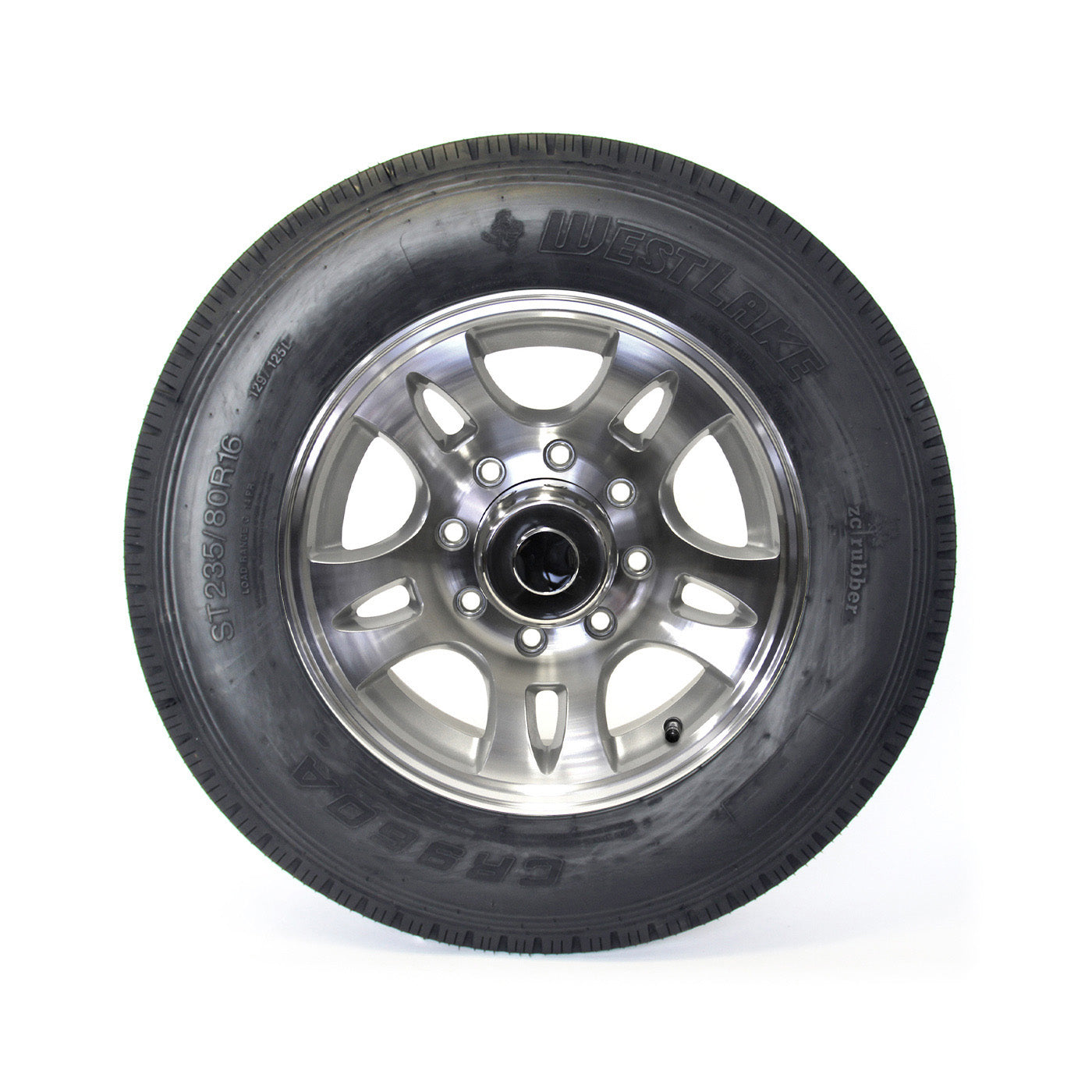 Pneu radial 235/80R16 14 plis LRG 4080 lbs Westlake et jante 16" 8 trous aluminium modèle-S5 - RecreaShop