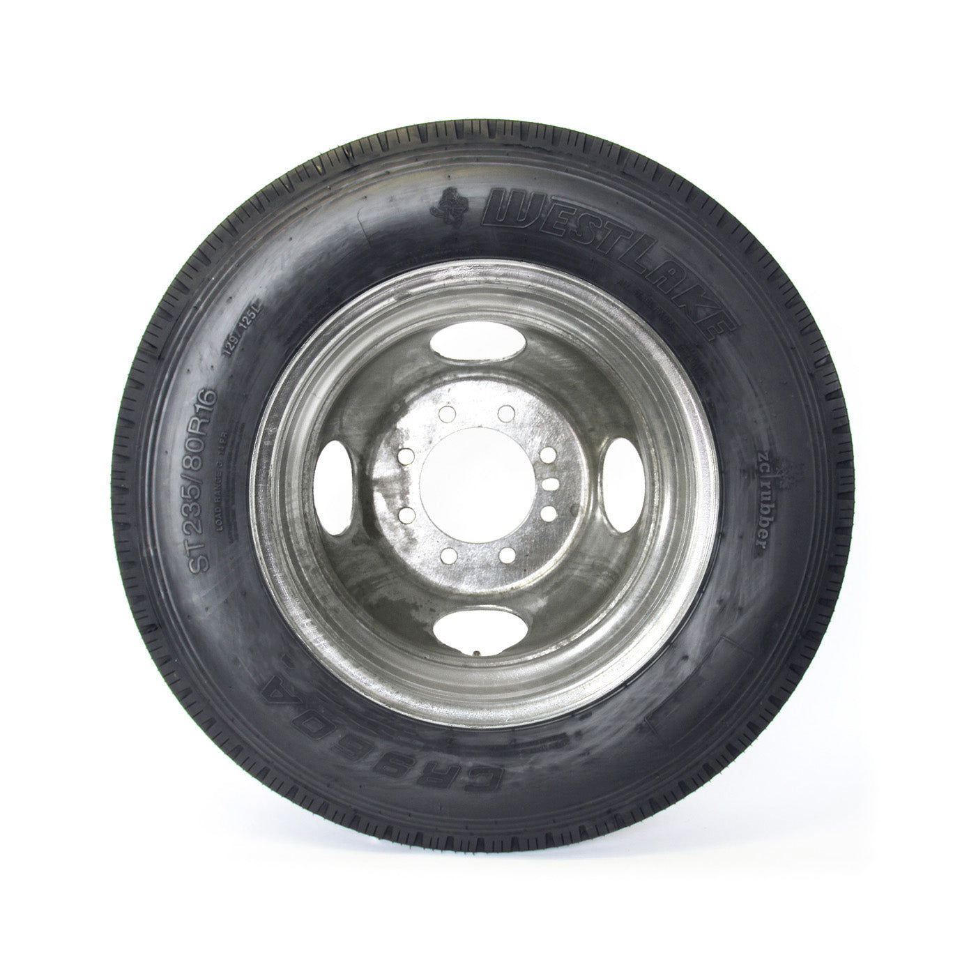 Pneu radial 235/80R16 14 plis LRG 4080 lbs Westlake et jante 16" 8 trous double galvanisée - RecreaShop