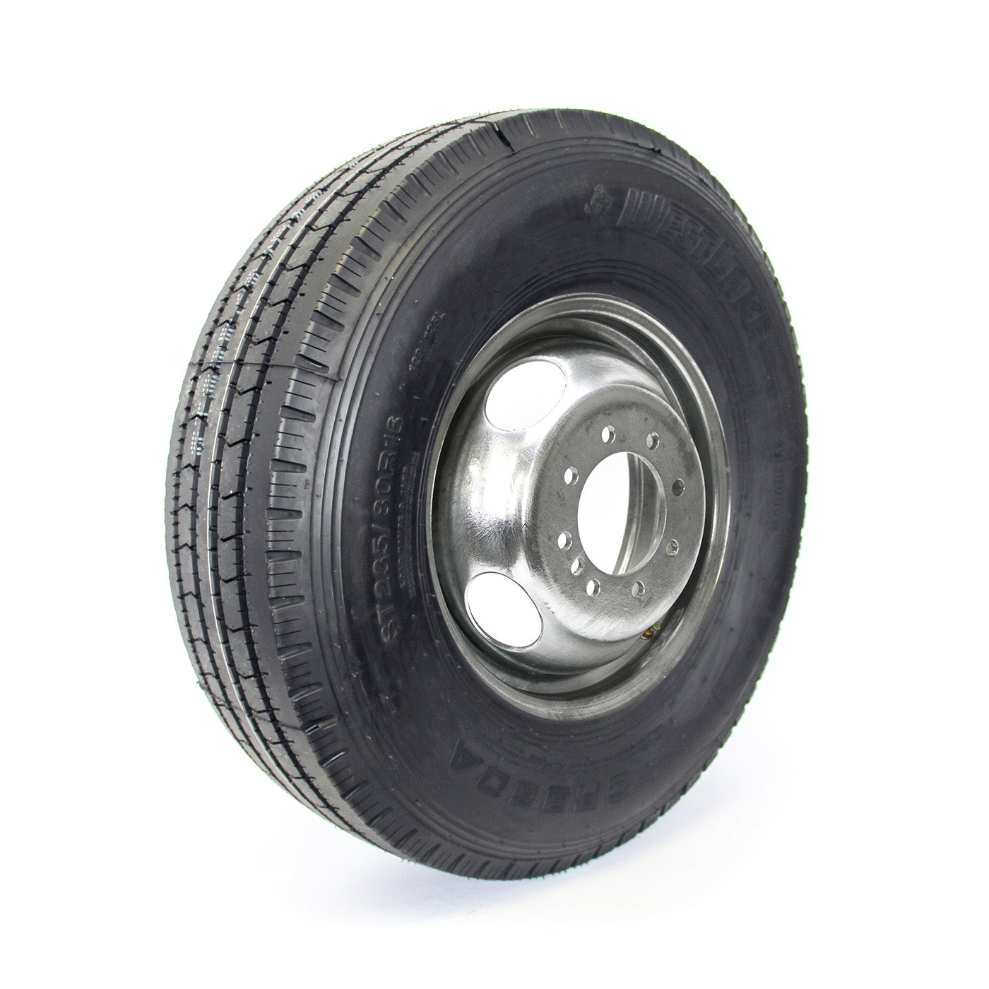 Pneu radial 235/80R16 14 plis LRG 4080 lbs Westlake et jante 16" 8 trous double galvanisée - RecreaShop