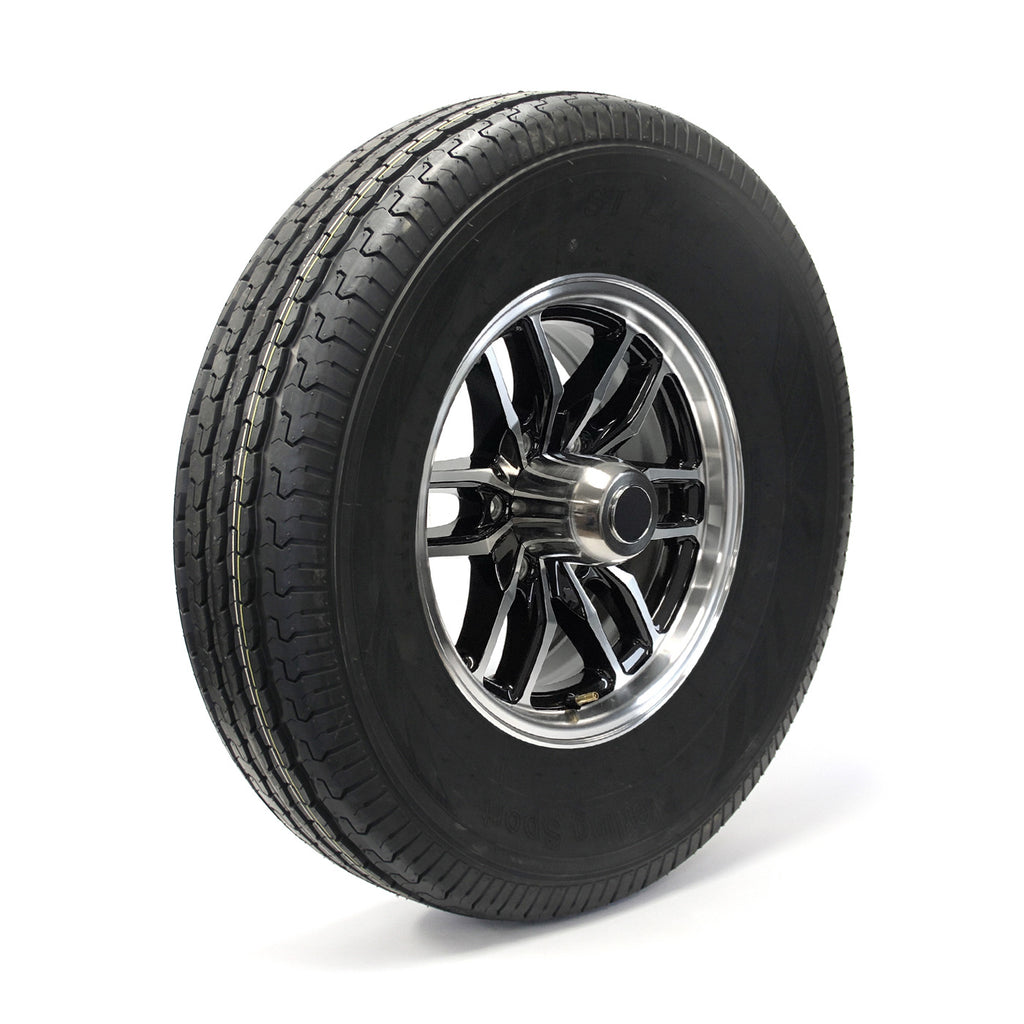 Pneu radial 235/85R16 12 plis LRF 3960 lbs Sterling et jante 16" 6 trous aluminium noir Osprey - RecreaShop