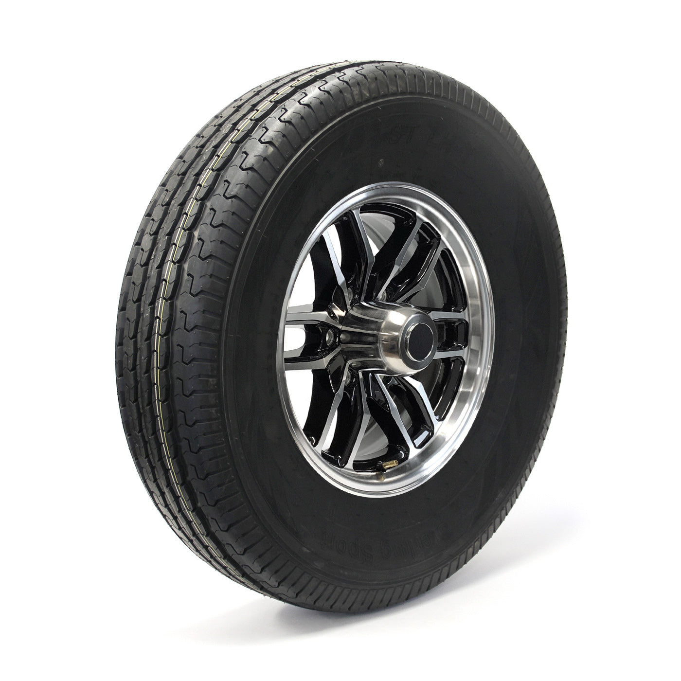Pneu radial 235/85R16 12 plis LRF 3960 lbs Sterling et jante 16" 6 trous aluminium noir Osprey - RecreaShop