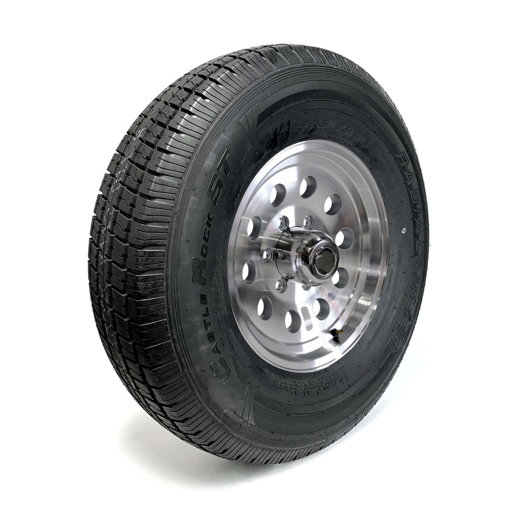 Pneu radial 235/85R16 12 plis LRF 3960 lbs Castle Rock et jante 16" 6 trous modulaire aluminium - RecreaShop