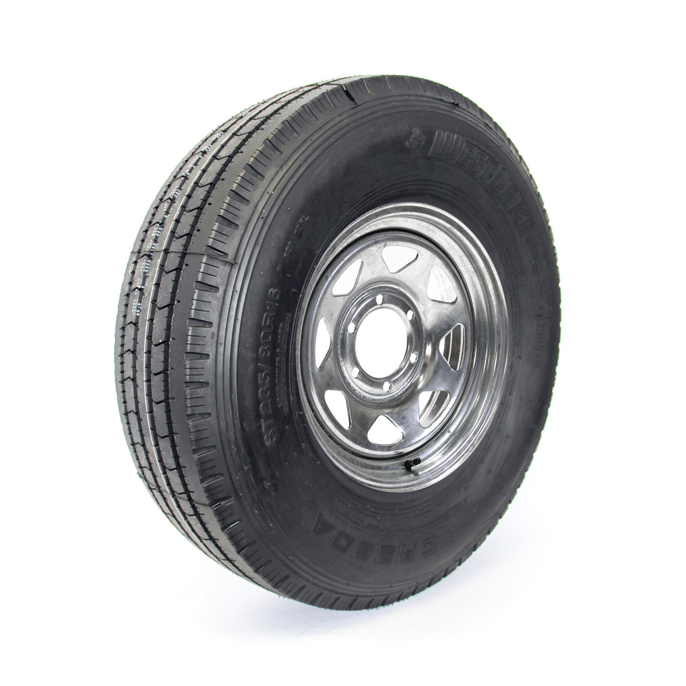 Pneu radial 235/85R16 14 plis LRG 4400 lbs Westlake et jante 16" 6 trous galvanisée - RecreaShop